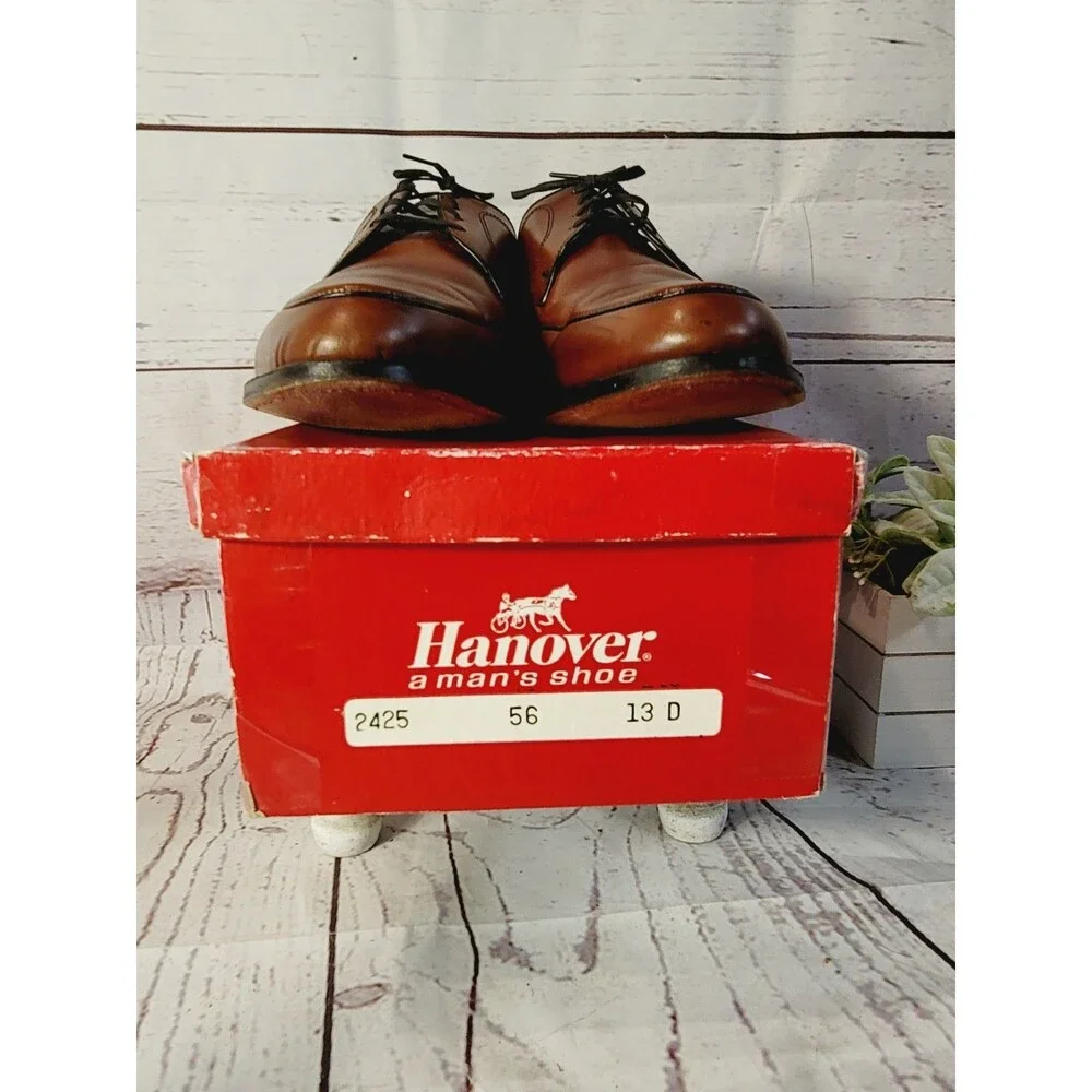 Vintage Hanover Imperial Style #2425 Mens Leather Oxford Derby Shoes Size 13D.